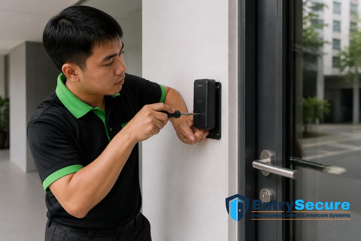 How Are Door Access Control Systems Installed Across Multiple Doors for Singapore Businesses? by EntrySecure Door Access Control & Intercom Systems Singapore
